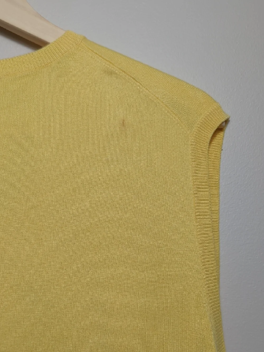 Vintage 90s Polo Ralph Lauren Yellow Pima Cotton Knit Sweater Vest Navy Pony XL‎
